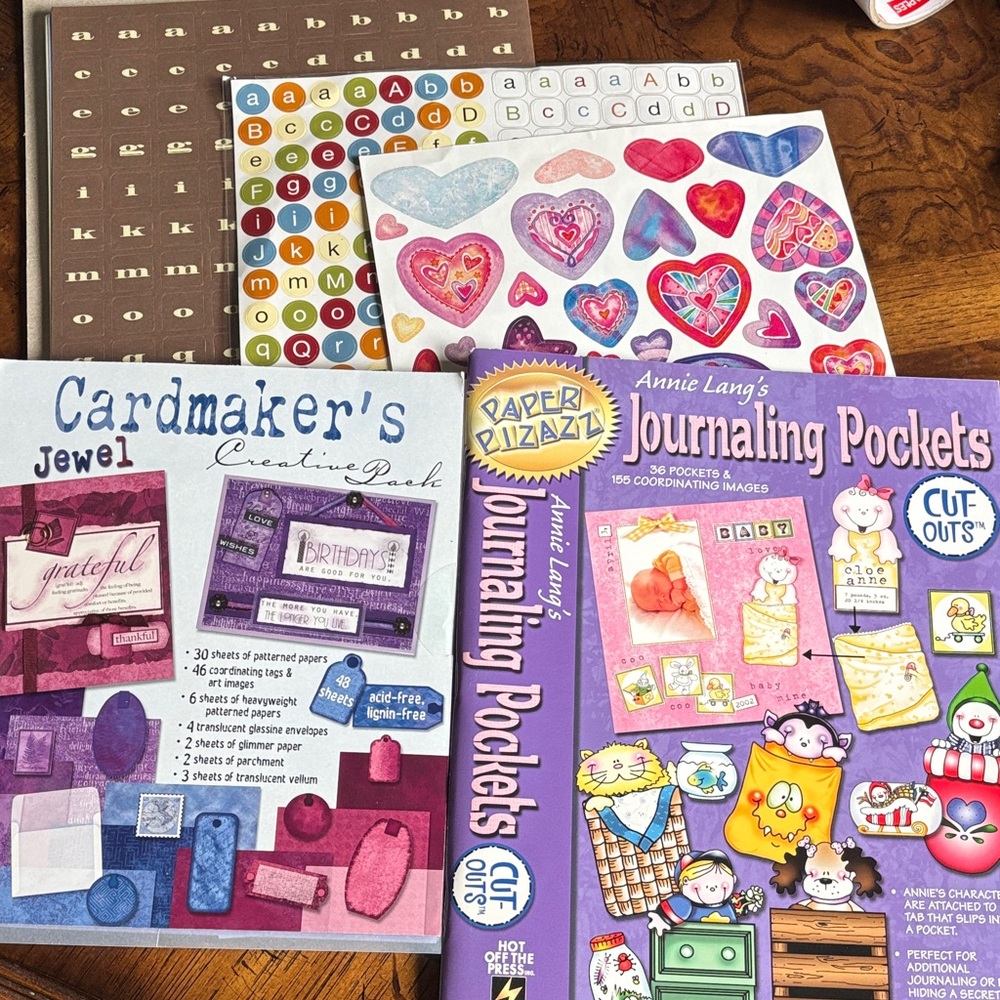 NEW set of two scrapbooking and card making books stickers and more